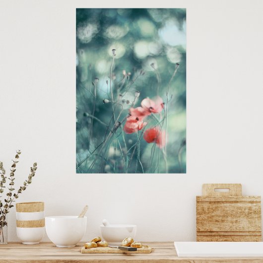 Mooie Abstracte droompaprika's bloemen Poster (Keuken)