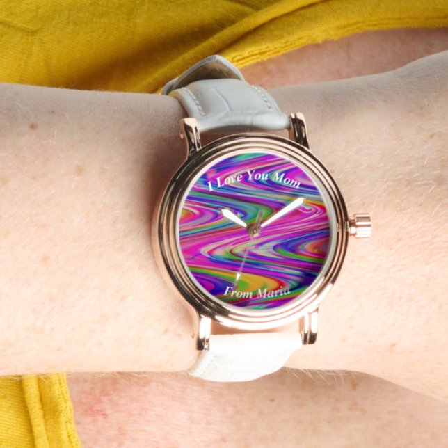 Mooie Abstracte Elegant Roos Gold Watch Horloge (Creator heeft geüpload)