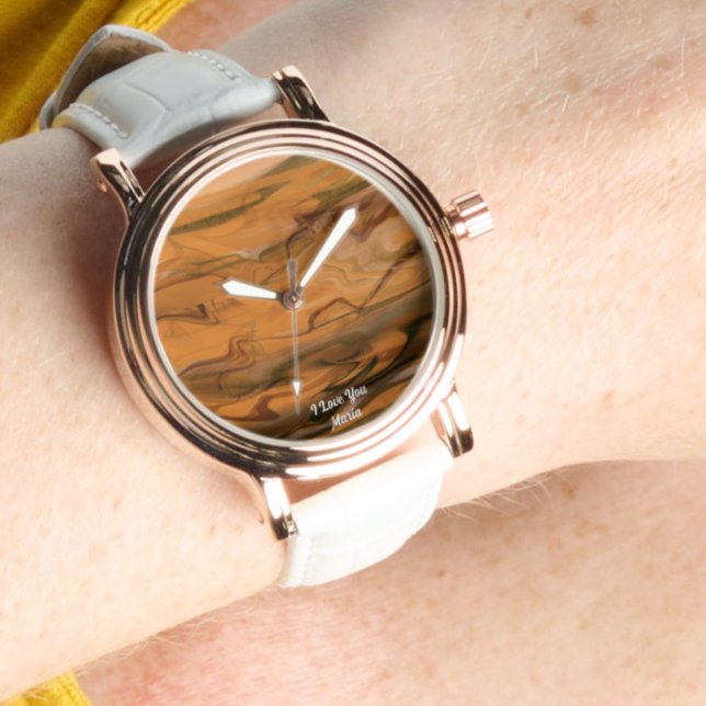 Mooie Abstracte Elegant Roos Gold Watch Horloge (Creator heeft geüpload)