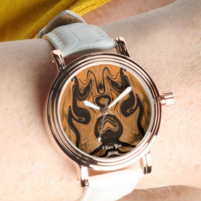 Mooie Abstracte Elegant Roos Gold Watch Horloge (Creator heeft geüpload)