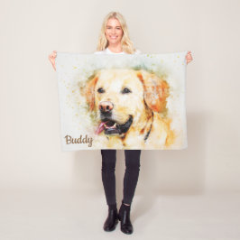Mooie Abstracte gele labrador Fleece Deken