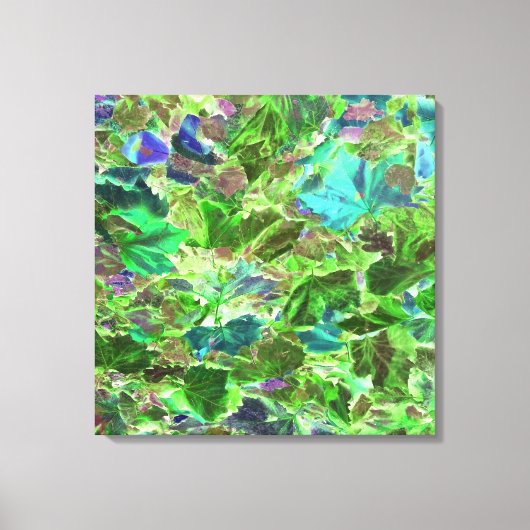 Mooie Abstracte Groene Bladeren Loof Canvas Afdruk (Voorkant)