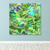 Mooie Abstracte Groene Bladeren Loof Canvas Afdruk (Insitu (Houten vloer))