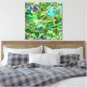 Mooie Abstracte Groene Bladeren Loof Canvas Afdruk (Insitu (Slaapkamer))