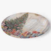 Mooie Abstracte kerstboom Stapels van geschenken Papieren Bordje (Gekanteld)