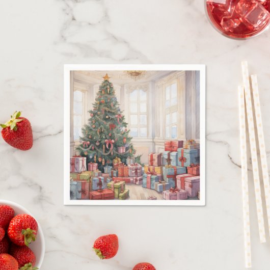 Mooie Abstracte kerstboom Stapels van geschenken Servet (Insitu)