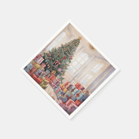 Mooie Abstracte kerstboom Stapels van geschenken Servet (Hoek)