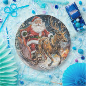 Mooie Abstracte kerstman en rendier in een haast Papieren Bordje (Feest)