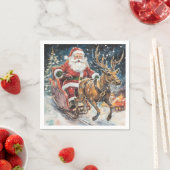 Mooie Abstracte kerstman en rendier in een haast Servet (Insitu)