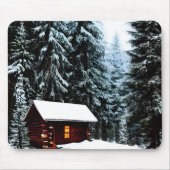 Mooie Abstracte kleine wintercabine Muismat (Voorkant)