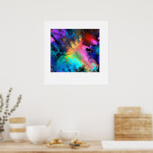 Mooie Abstracte kleurrijke kunstprint Poster (Keuken)