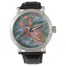 Mooie Abstracte kleurrijke marmer vloeibaar Horloge