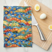 Mooie abstracte kleurrijke vormgeving theedoek (Quarter Fold)