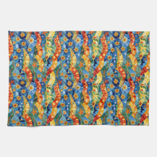 Mooie abstracte kleurrijke vormgeving theedoek