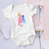 Mooie Abstracte kleurverloop Gestreepte Katten Mod Romper