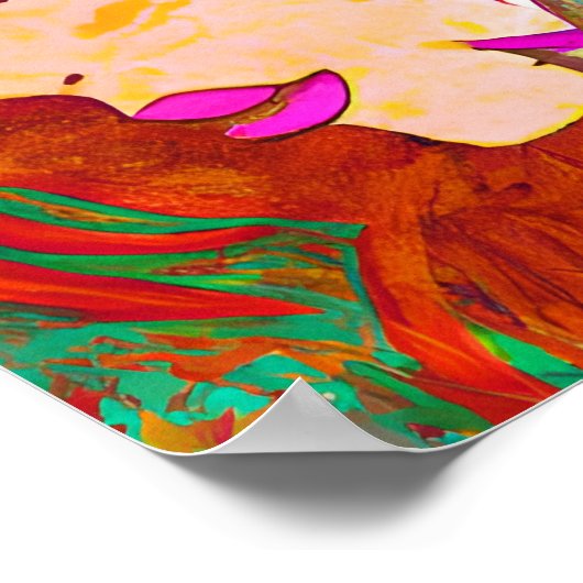 Mooie Abstracte kunst | Vrouwen met veren Poster (Hoek)