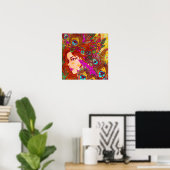 Mooie Abstracte kunst | Vrouwen met veren Poster (Thuiskantoor)