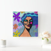 Mooie Abstracte kunst wandklok (Huis)