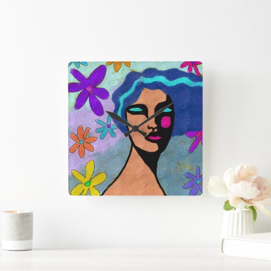 Mooie Abstracte kunst wandklok (Huis)