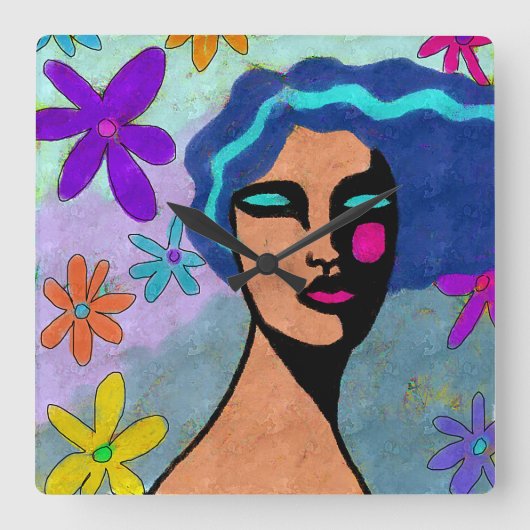 Mooie Abstracte kunst wandklok (Voorkant)