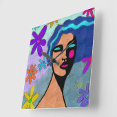 Mooie Abstracte kunst wandklok (Hoek)