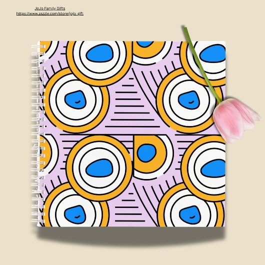 Mooie abstracte kunstwerken in paarse blauw notitieboek