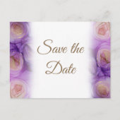 Mooie Abstracte Lavendelrozen Bruiloft Aankondigingskaart (Voorkant)