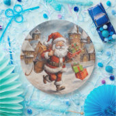 Mooie Abstracte lopende kerstcadeau's Papieren Bordje (Feest)