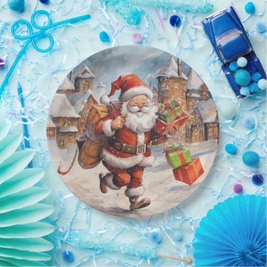 Mooie Abstracte lopende kerstcadeau's Papieren Bordje (Feest)