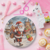 Mooie Abstracte lopende kerstcadeau's Papieren Bordje (Feest)