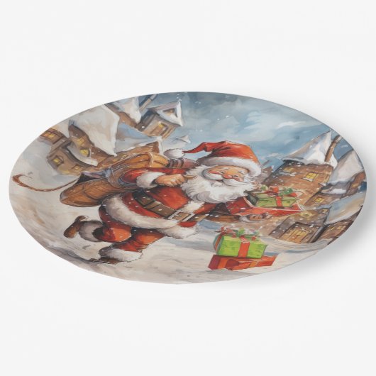 Mooie Abstracte lopende kerstcadeau's Papieren Bordje (Gekanteld)