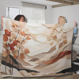 Mooie Abstracte Natuur neutrale kleuren Fleece Deken