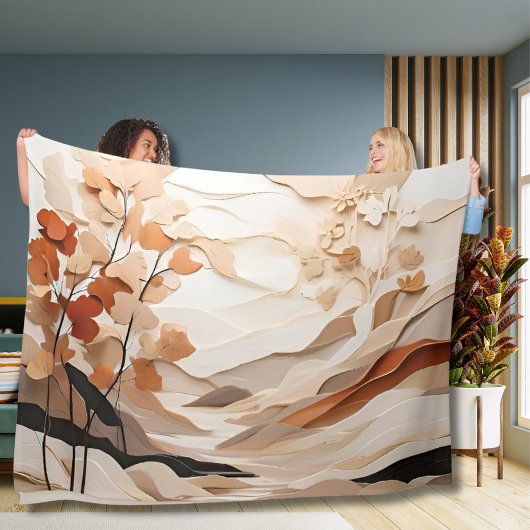 Mooie Abstracte Natuur neutrale kleuren Fleece Deken