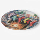 Mooie Abstracte open haard kousen Papieren Bordje (Gekanteld)