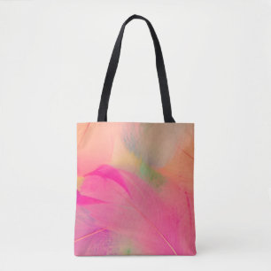 Mooie abstracte paarse en blauwe veren op de waarn tote bag