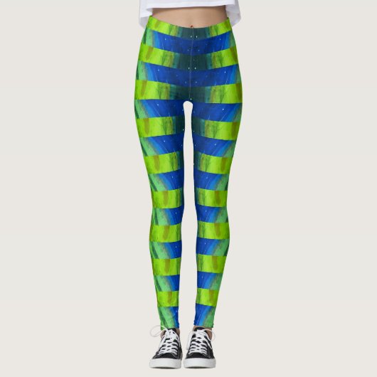 Mooie Abstracte Peacock Alien Leggings (Voorkant)