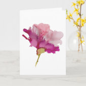 Mooie Abstracte Roze Bloemense Kaart (Gele Bloem)