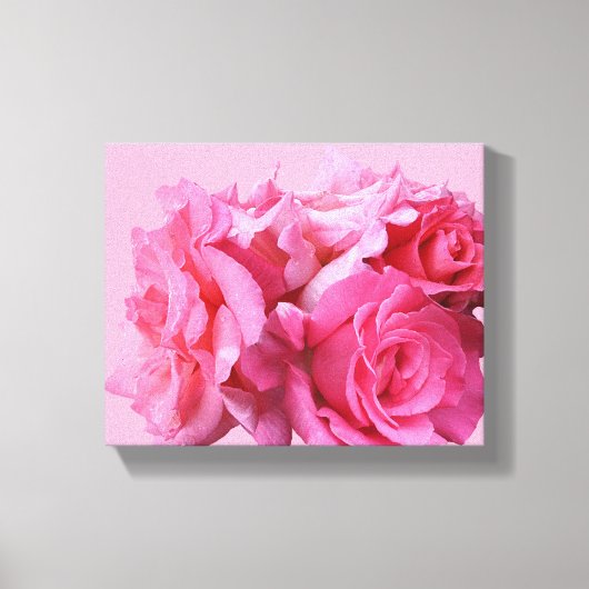 Mooie abstracte  roze rozen bloemen canvas afdruk (Voorkant)