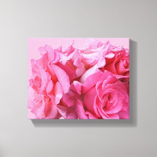 Mooie abstracte  roze rozen bloemen canvas afdruk (Voorkant)