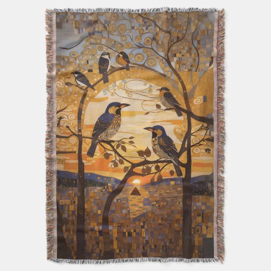 Mooie Abstracte vogeltjes bij Sunrise Decorative Deken (Voorkant Verticaal)