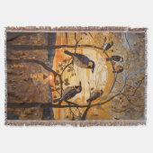 Mooie Abstracte vogeltjes bij Sunrise Decorative Deken (Voorkant)