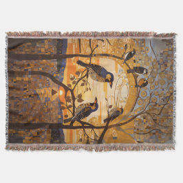 Mooie Abstracte vogeltjes bij Sunrise Decorative Deken