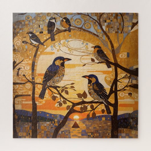 Mooie Abstracte vogeltjes bij Sunrise Decorative Legpuzzel (Verticaal)
