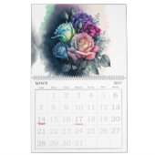Mooie Abstracte Waterverf bloemen Kalender (Mar 2027)