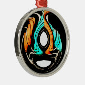 Mooie Abstracte wervelingen Art Print Metalen Ornament (Rechts)