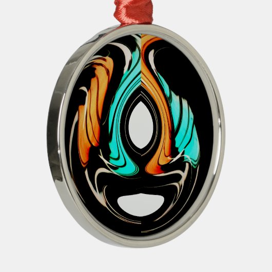 Mooie Abstracte wervelingen Art Print Metalen Ornament (Rechts)