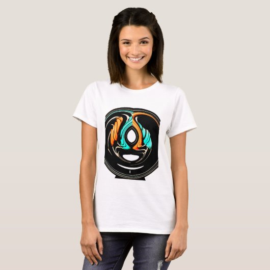 Mooie Abstracte wervelingen Art Print T-shirt (Voorkant volledig)