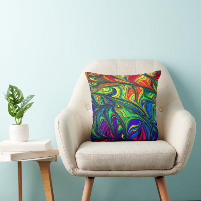 Mooie Abstracte Worp Kussen (Stoel)