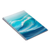 Mooie abstracte zacht blauwe oceaan golven spatten notitieboek (Rechterzijde)