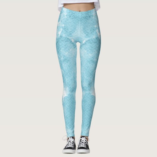 Mooie abstractie van blauw leggings (Voorkant)